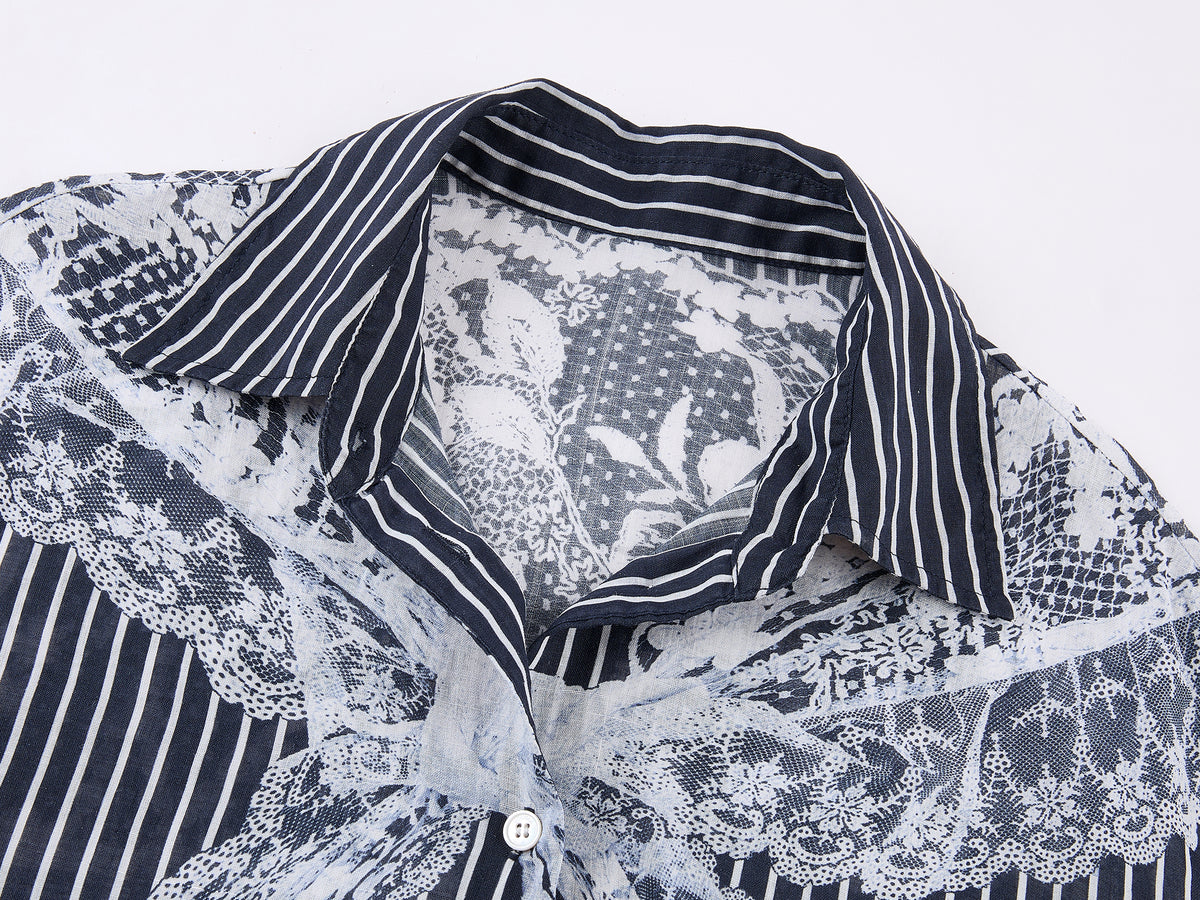 Striped Sailor Collar Shirt