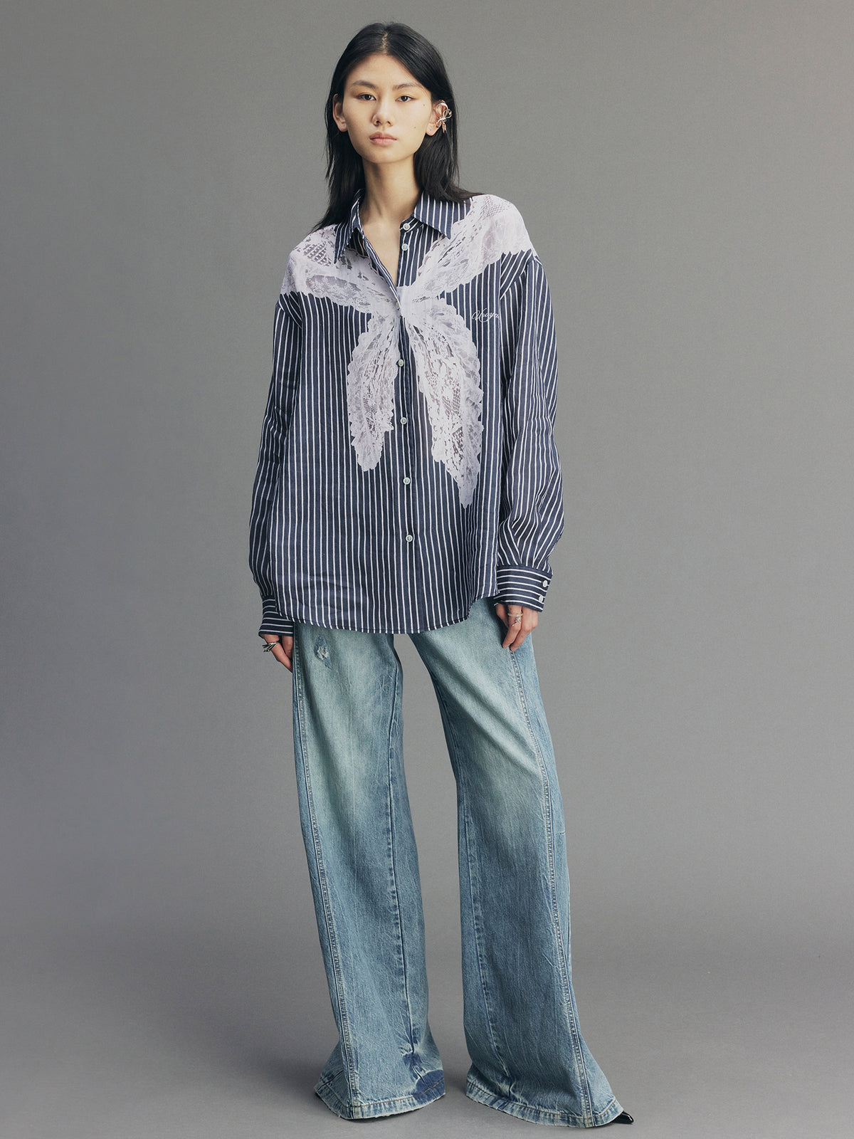 Striped Sailor Collar Shirt