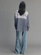 Striped Sailor Collar Shirt