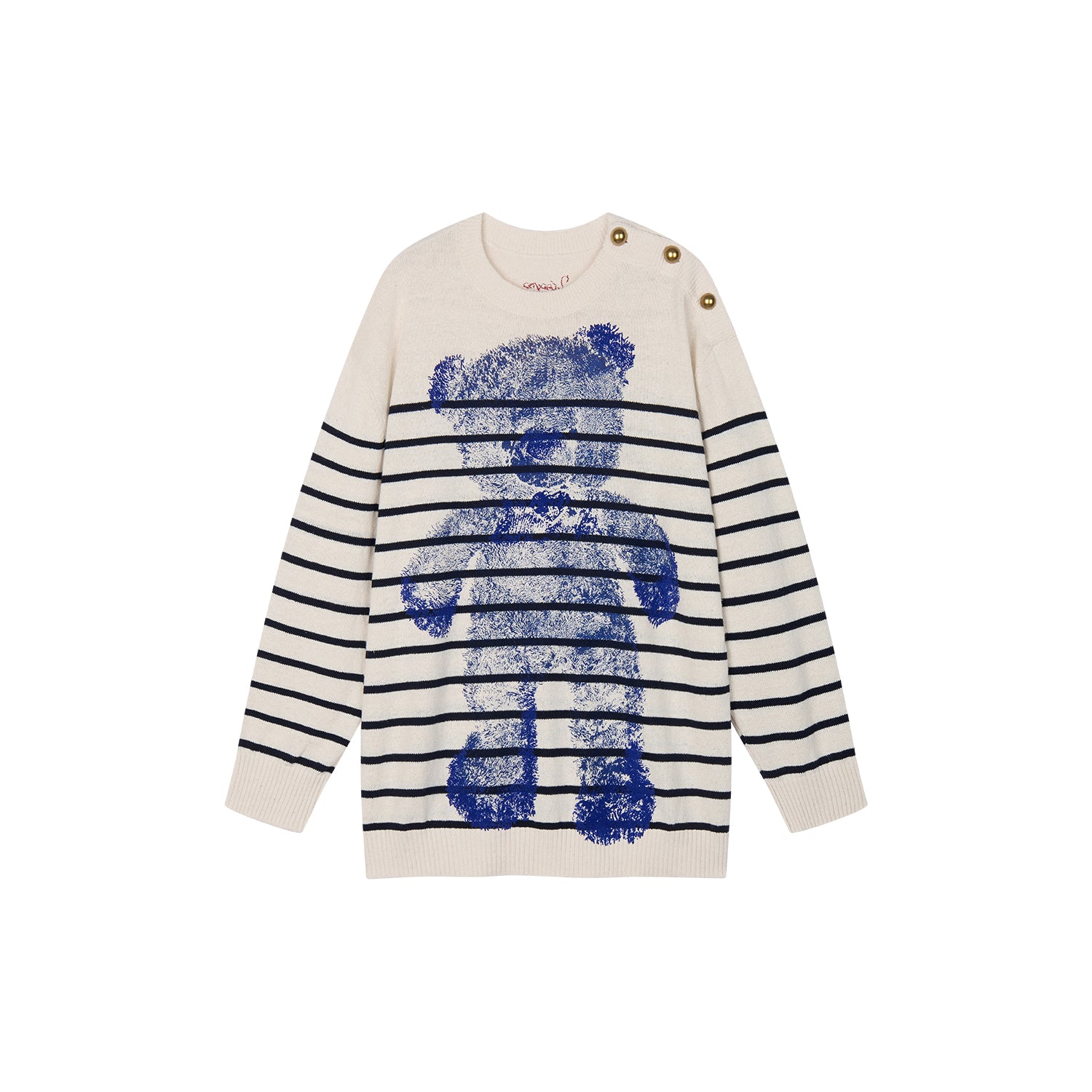 Bear-Print Knit Sweater