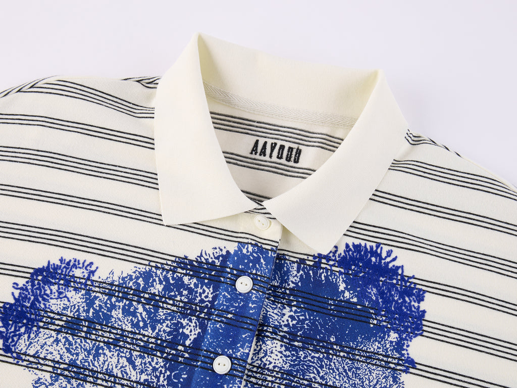 Bear-Print Polo Sweatshirt