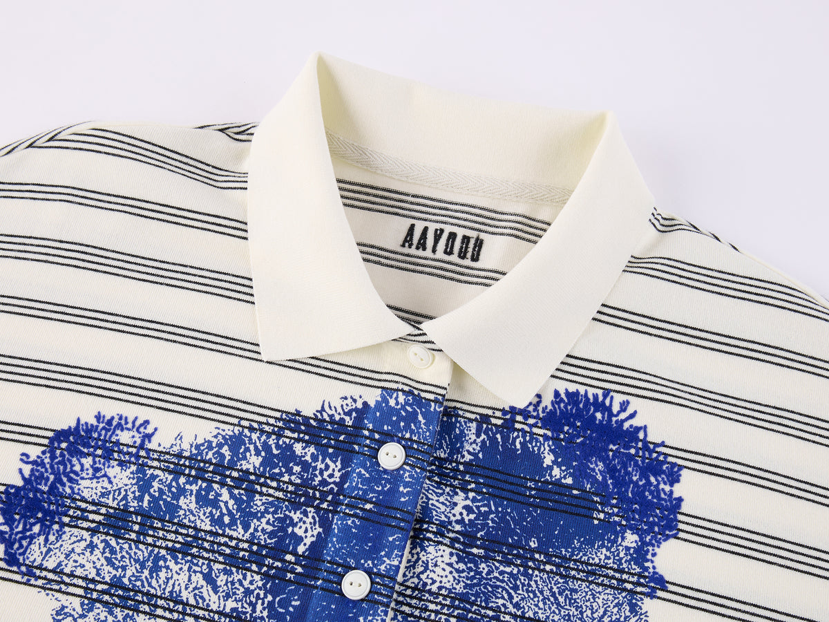 Bear-Print Polo Sweatshirt