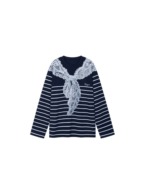 Striped Sailor Collar Sweatshirt