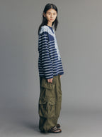 Striped Sailor Collar Sweatshirt