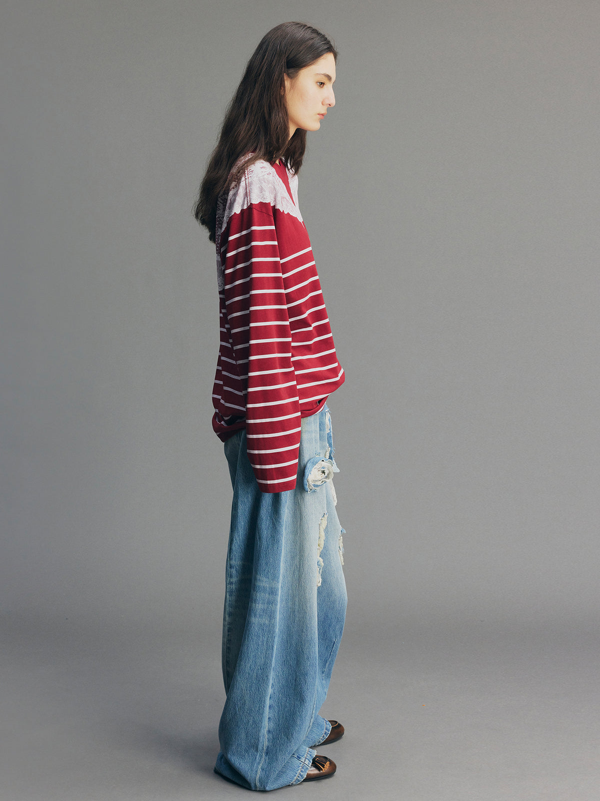 Striped Sailor Collar Sweatshirt