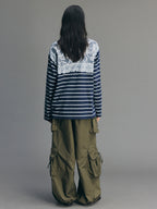 Striped Sailor Collar Sweatshirt