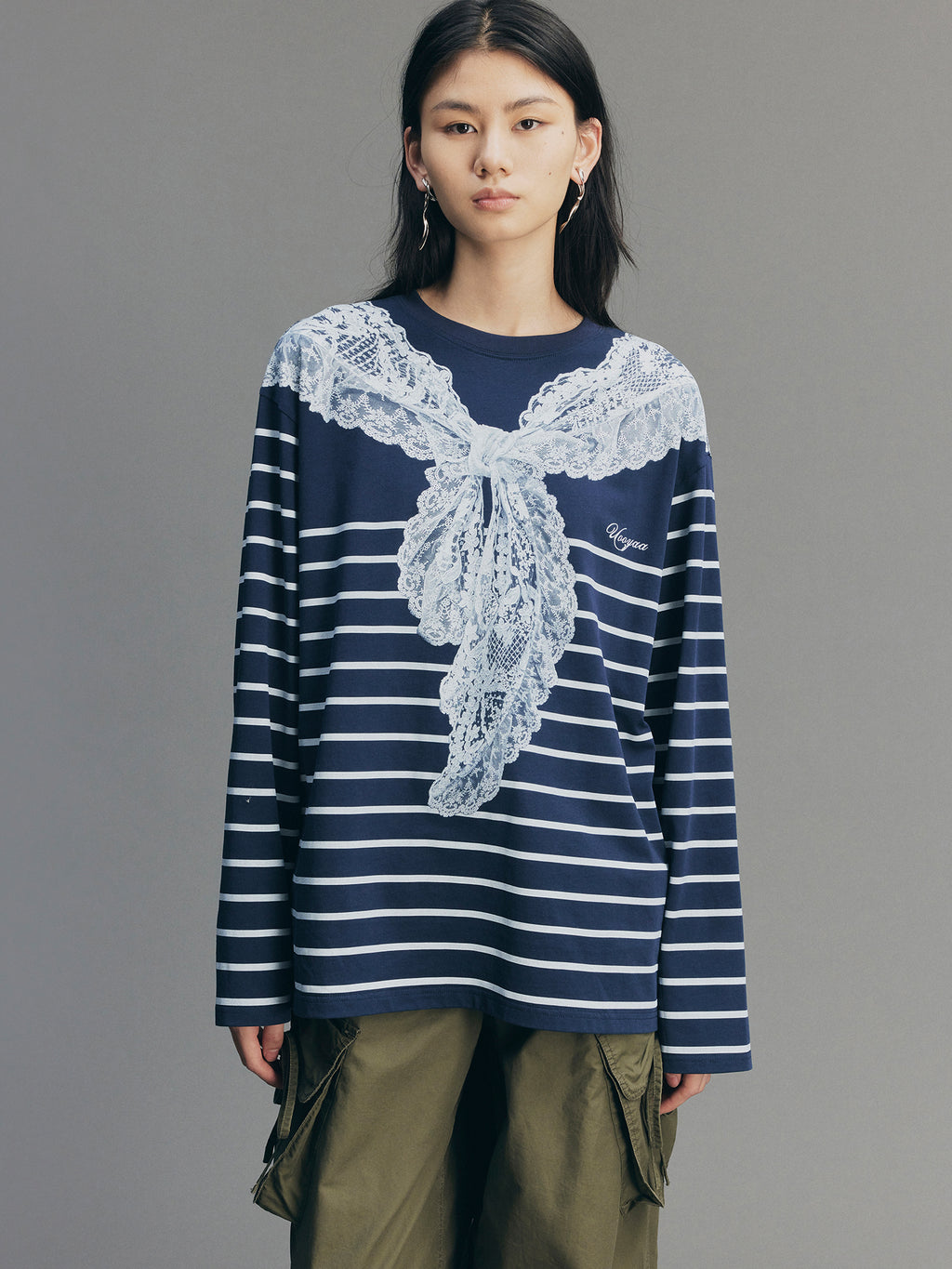 Striped Sailor Collar Sweatshirt