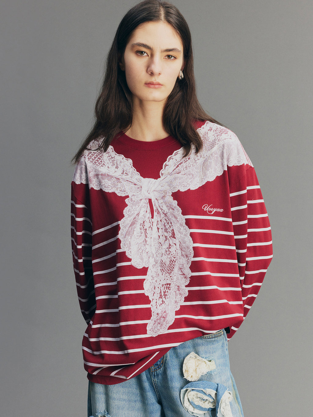 Striped Sailor Collar Sweatshirt