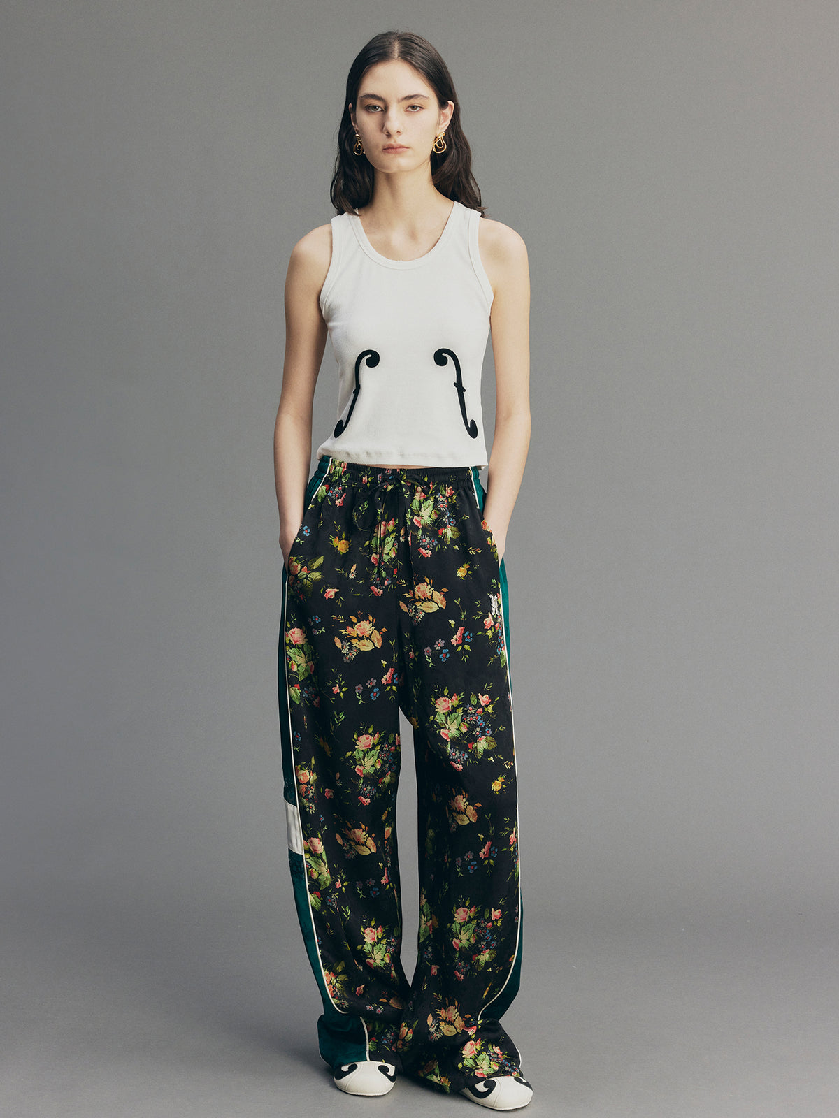 Jacquard Lace Mixed Sport Pants