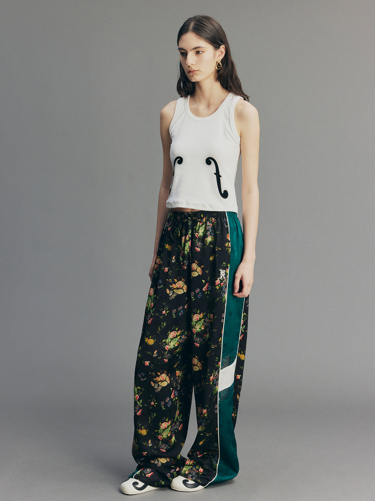 Jacquard Lace Mixed Sport Pants
