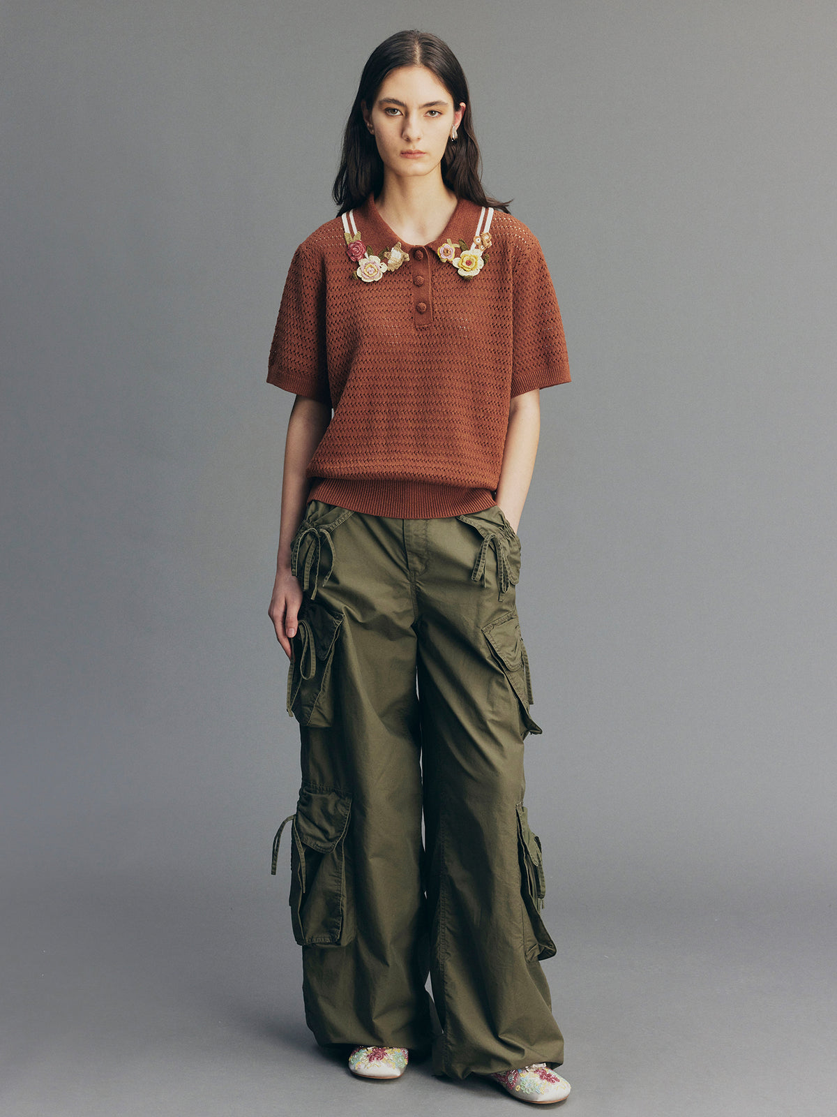 3D Bow Tie Multi-Pocket Cargo Pants