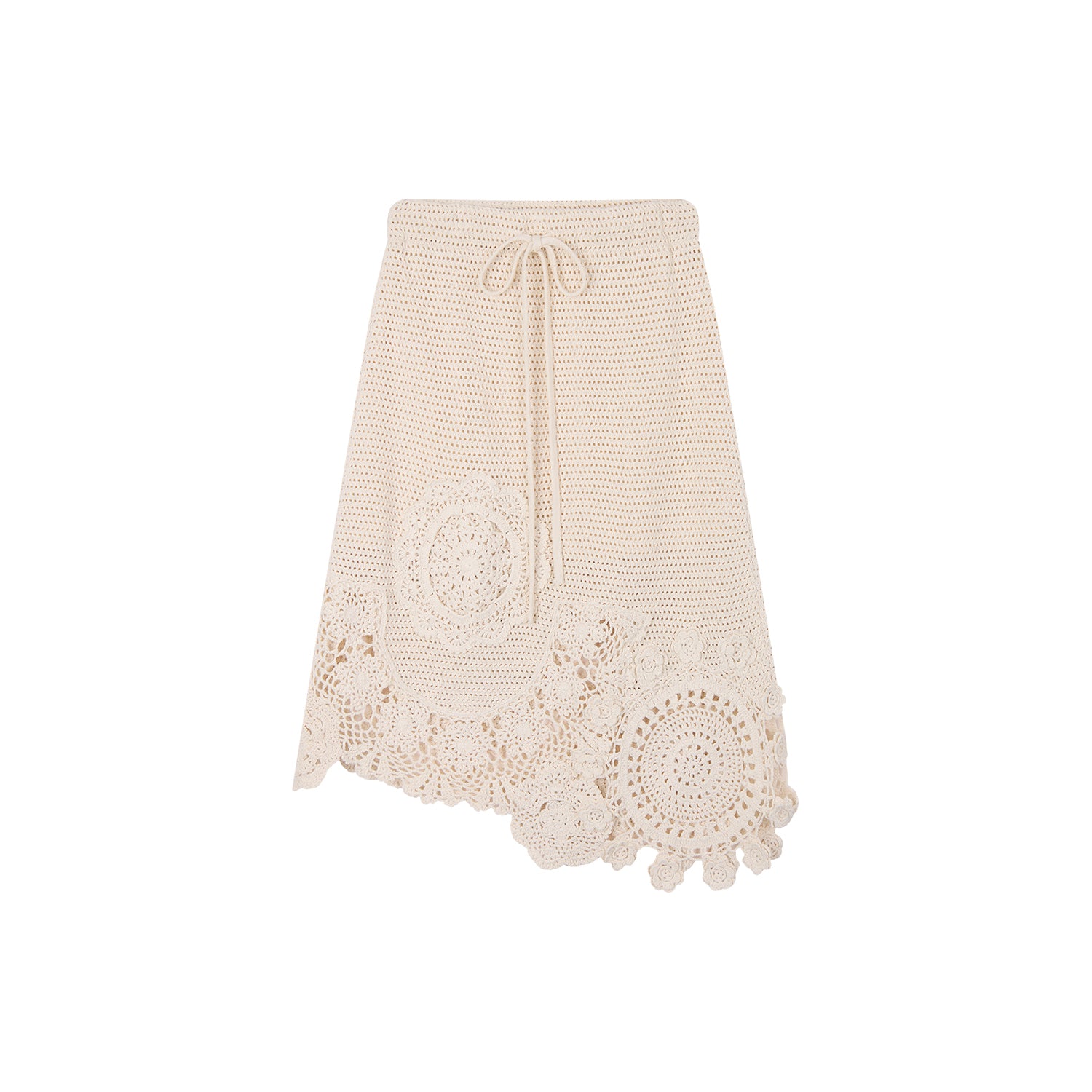 Vintage Hand-Crochet Floral Umbrella Skirt