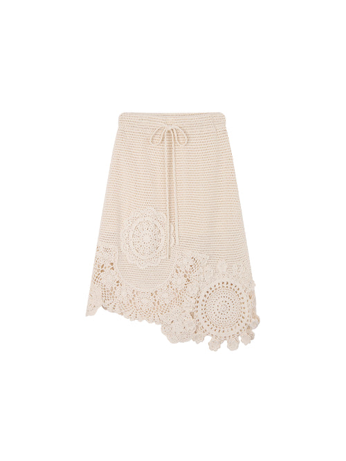 Vintage Hand-Crochet Floral Skirt