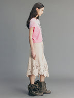 Vintage Hand-Crochet Floral Skirt