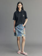 Vintage Patchwork Remake Denim Skirt