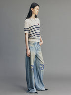 Sporty Cherry Vintage Straight-Leg Jeans
