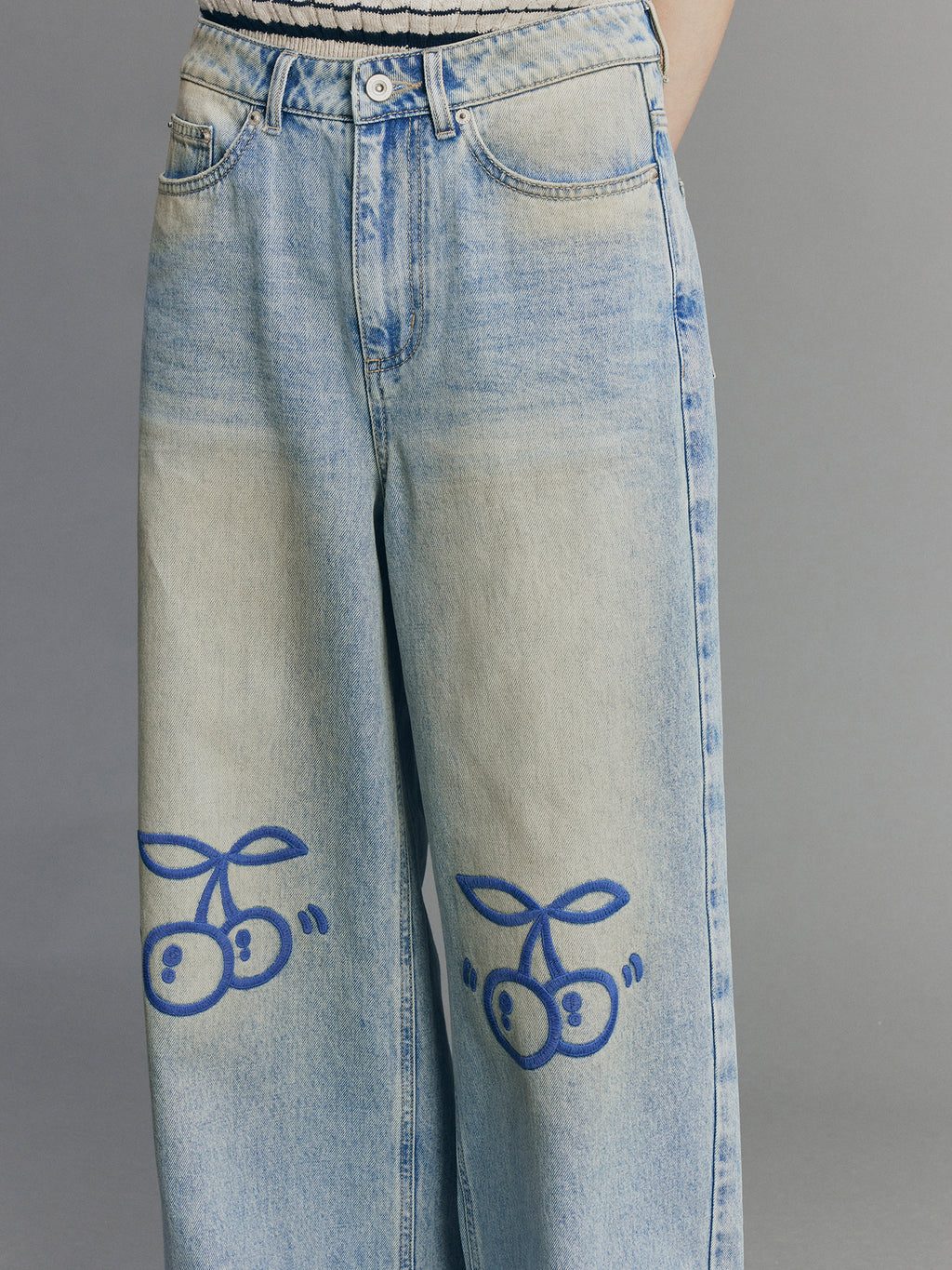 Sporty Cherry Vintage Straight-Leg Jeans