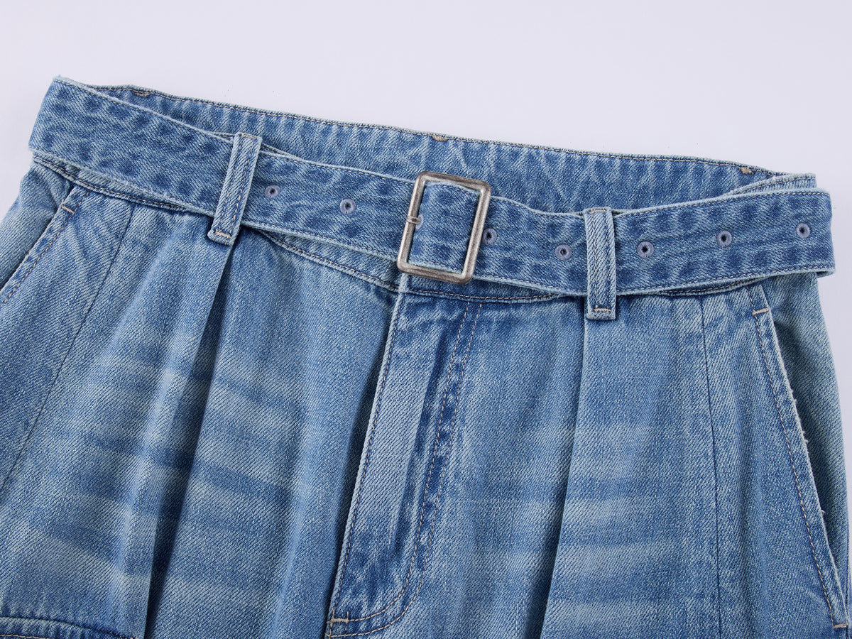 3D Bow Tie Denim Cargo Jeans