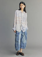 3D Bow Tie Denim Cargo Jeans