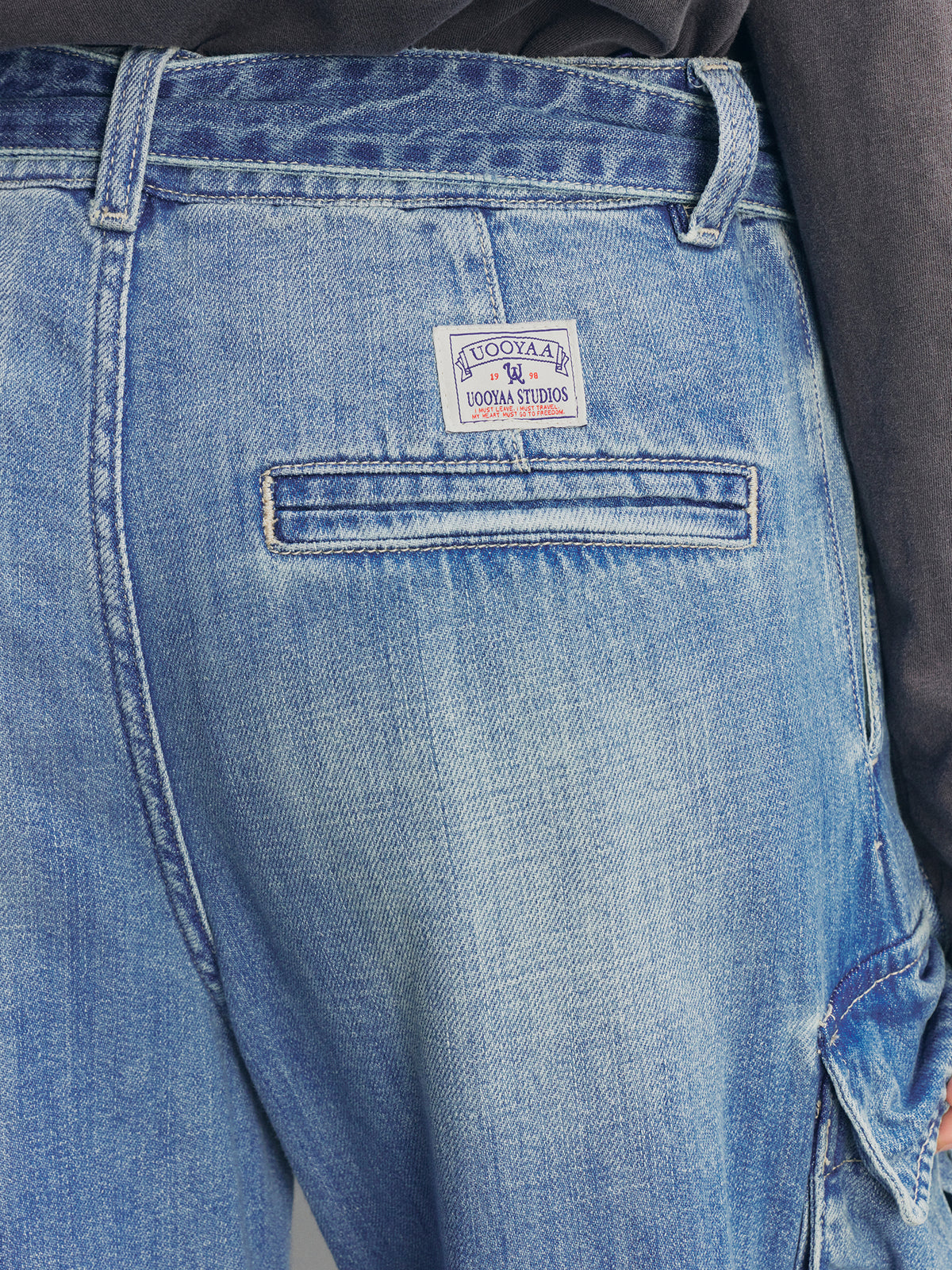 3D Bow Tie Denim Cargo Jeans
