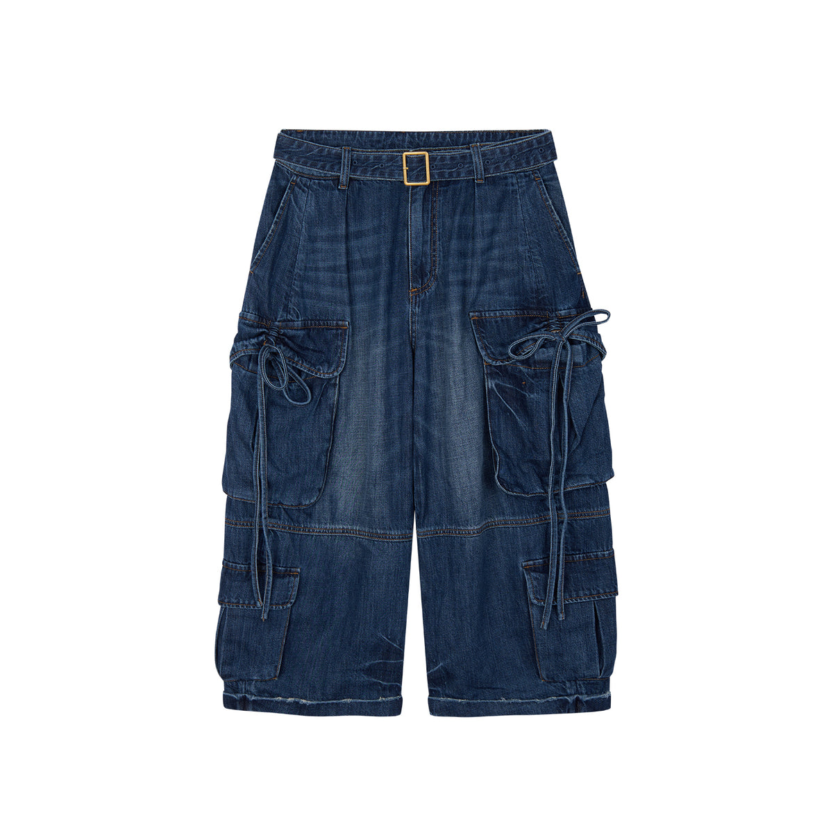 3D Bow Tie Denim Cargo Jeans
