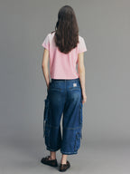 3D Bow Tie Denim Cargo Jeans