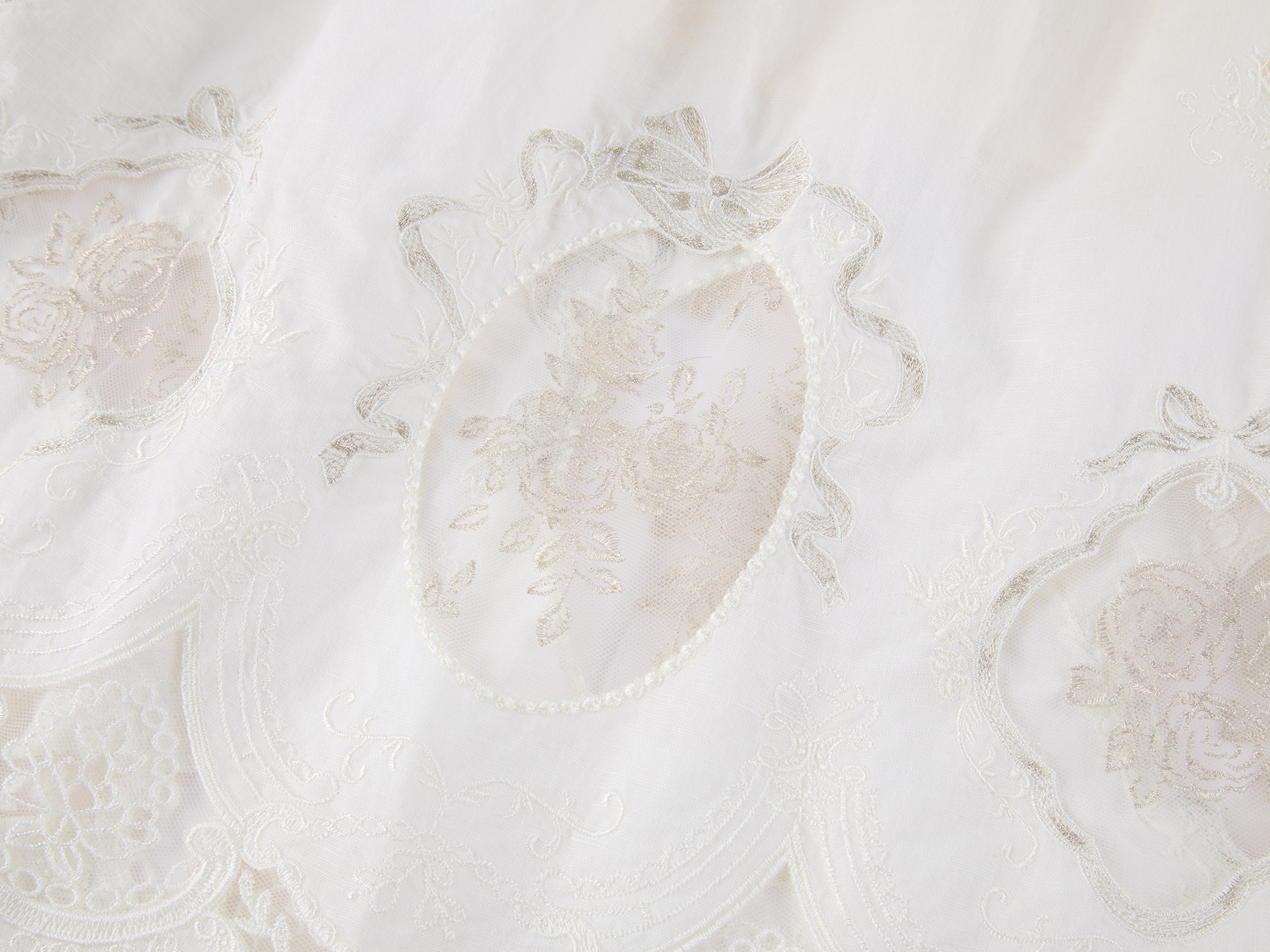 Dimensional Embroidered Lace Flared Skirt