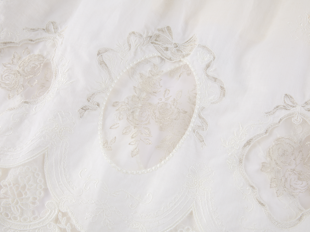 Dimensional Embroidered Lace Flared Skirt