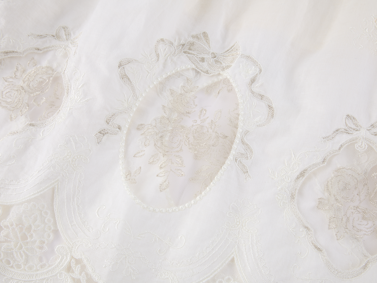 Dimensional Embroidered Lace Flared Skirt