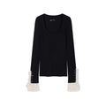 Classical Ornate Lace-Sleeve Knit Sweater