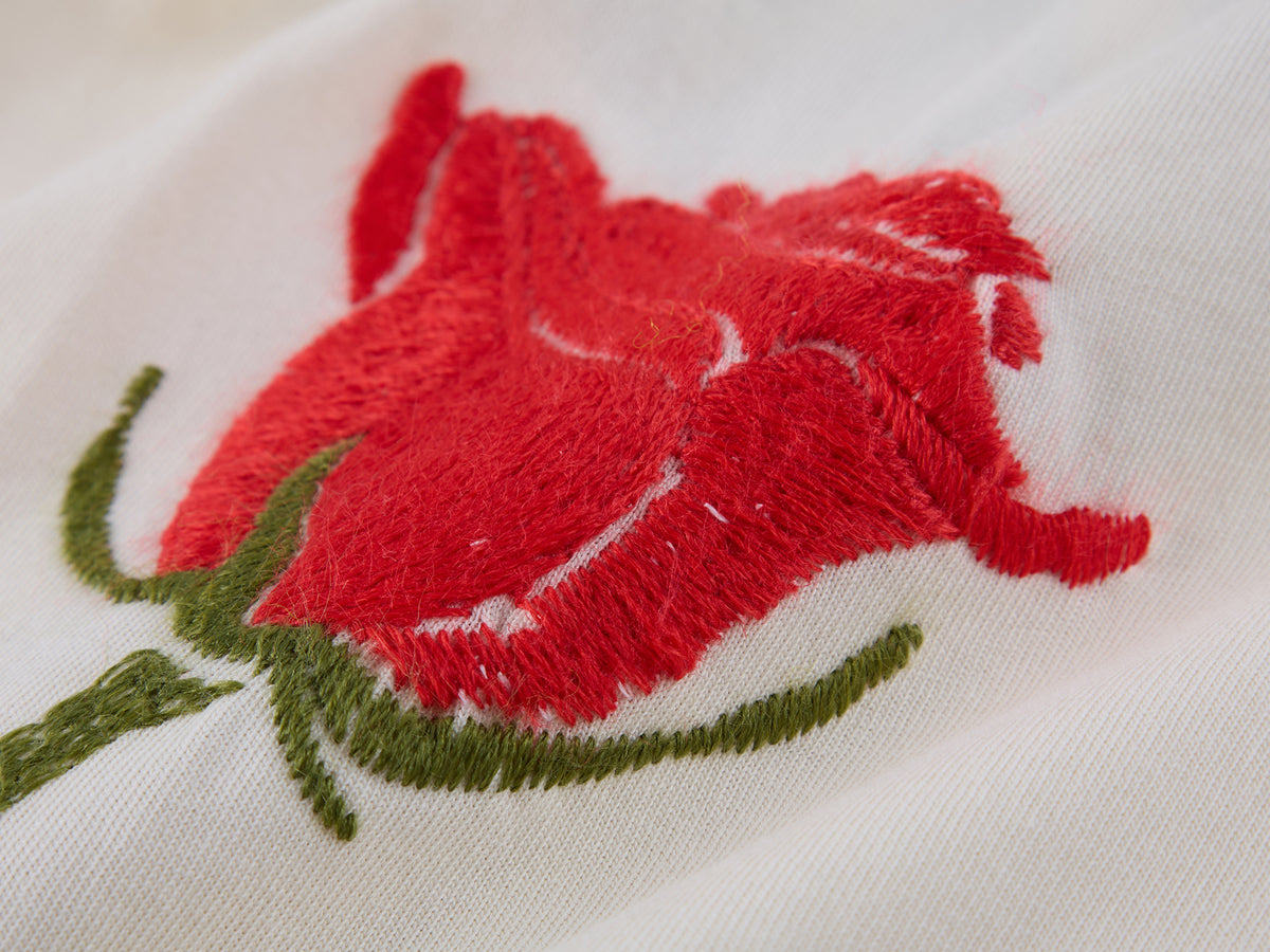 Romantic True Flower Stem Embroidered Sweatshirt
