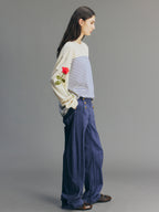 Romantic True Flower Stem Embroidered Sweatshirt