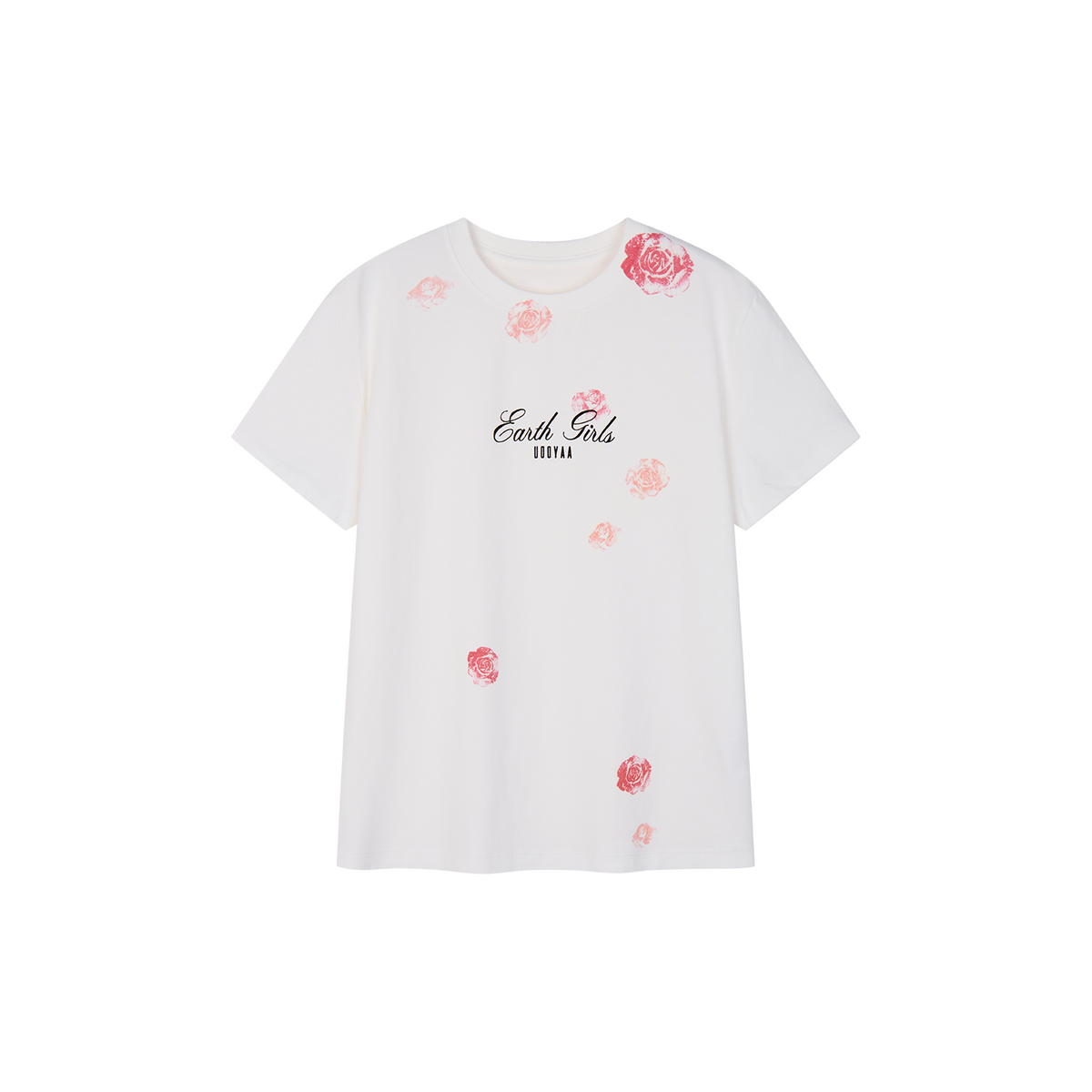 Rose Lipstick Print Fitted T-shirt