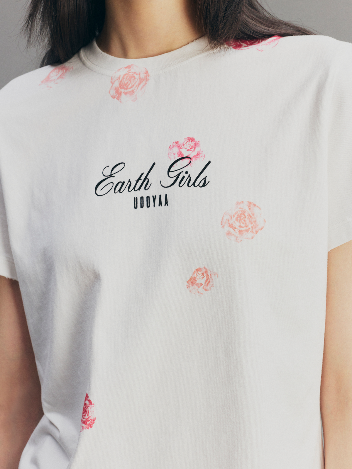 Rose Lipstick Print Fitted T-shirt