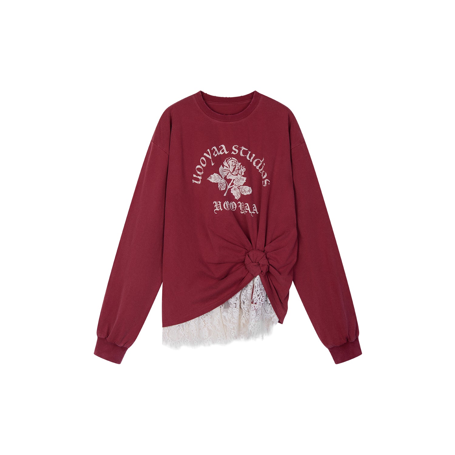 Casual Twisted Layered Collegiate Sweatshirt