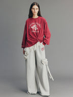 Casual Twisted Layered Collegiate Sweatshirt