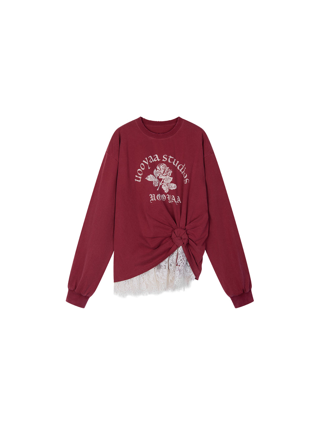 Casual Twisted Layered Collegiate Sweatshirt