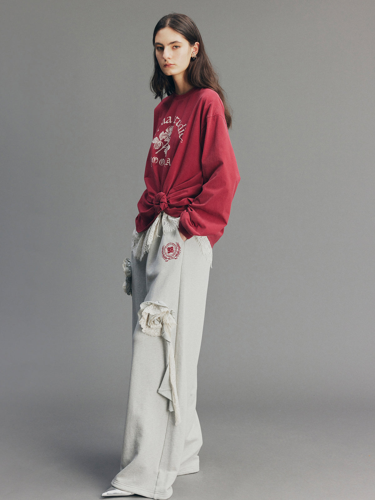 Casual Twisted Layered Collegiate Sweatshirt