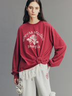 Casual Twisted Layered Collegiate Sweatshirt