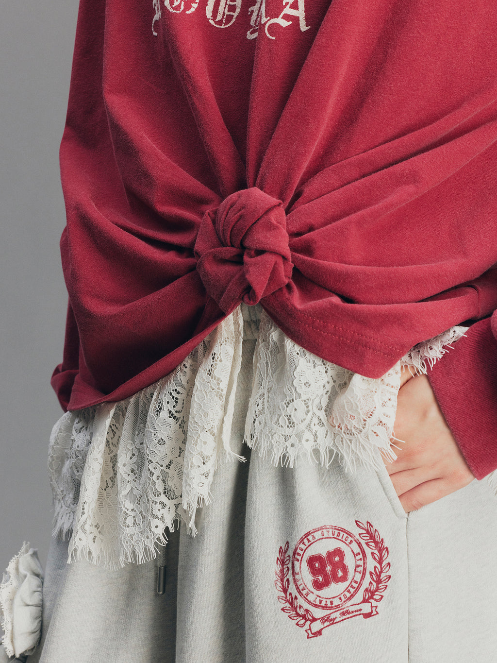 Casual Twisted Layered Collegiate Sweatshirt