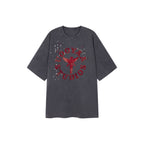 Rock Print Rhinestone T-shirt