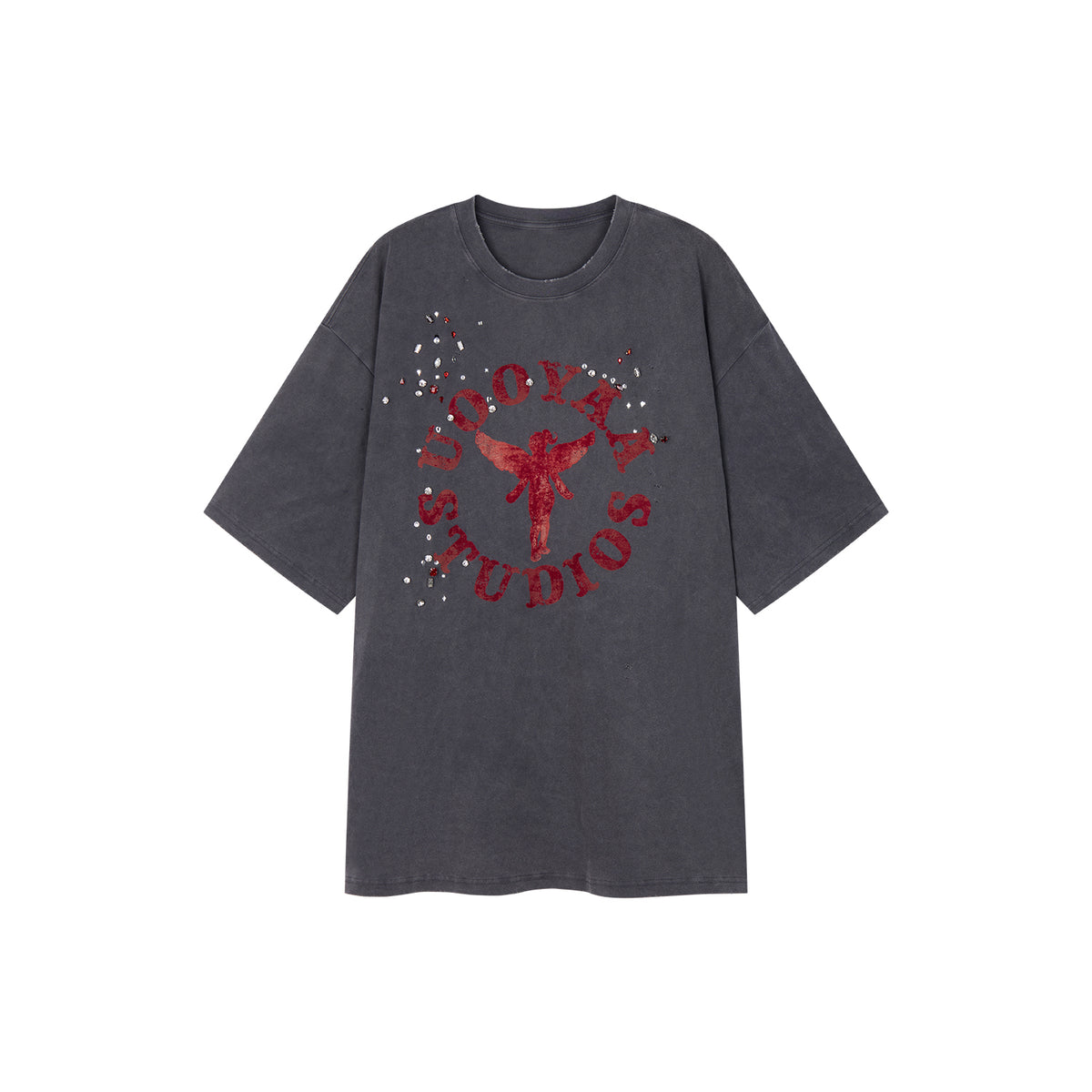 Rock Print Rhinestone T-shirt