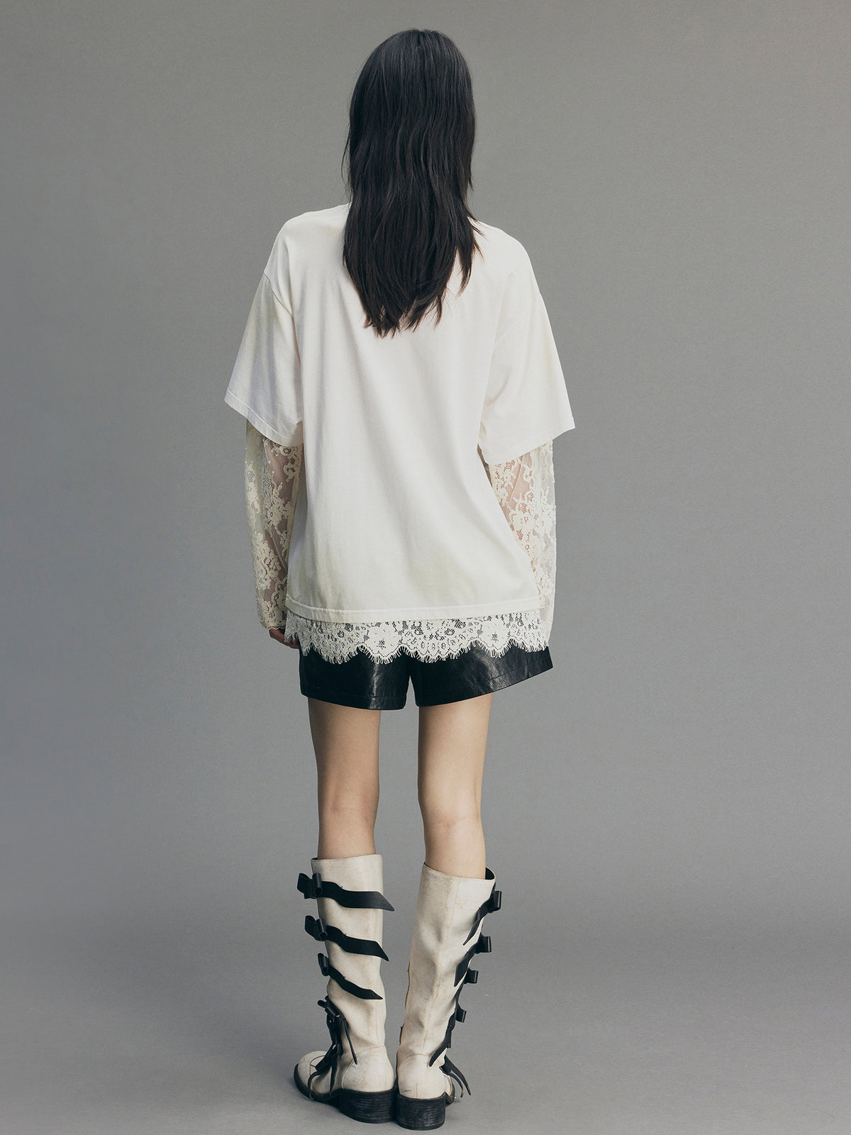 True Flower Sequin Embroidered Layered T-shirt