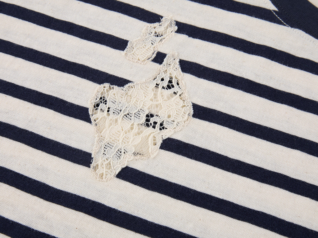 True Flower Lace Distressed T-shirt