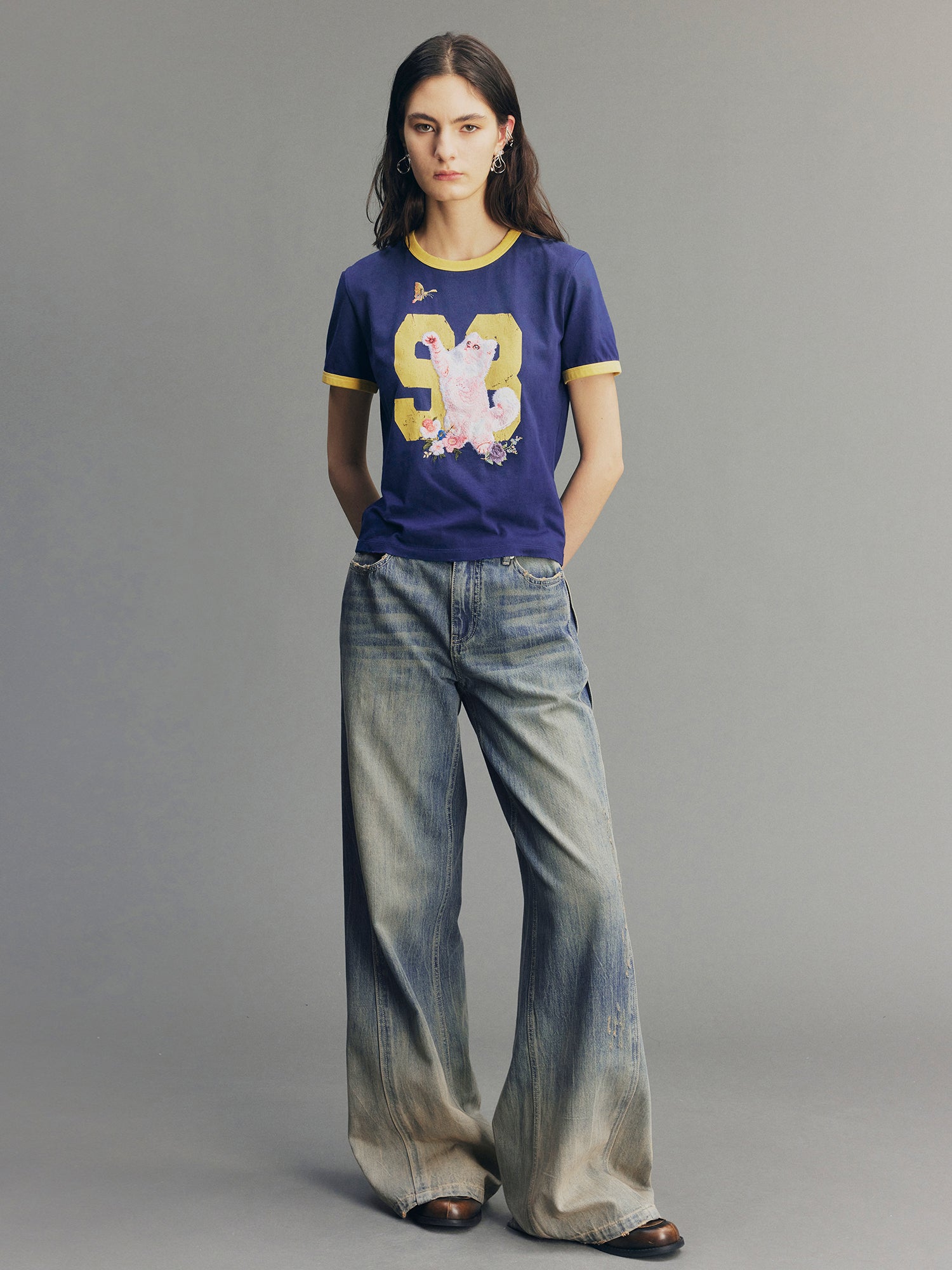 Fantasy Cat Embroidered T-shirt