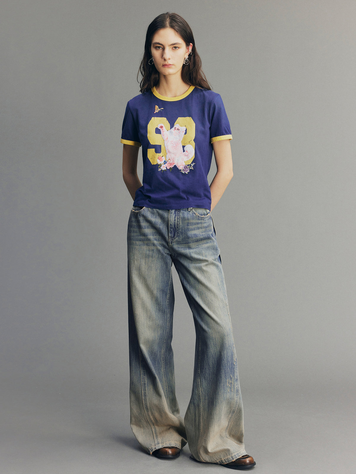 Fantasy Cat Embroidered T-shirt