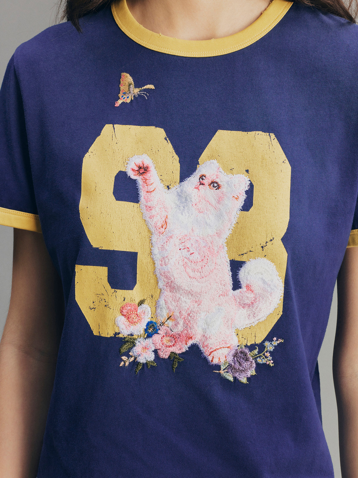 Fantasy Cat Embroidered T-shirt
