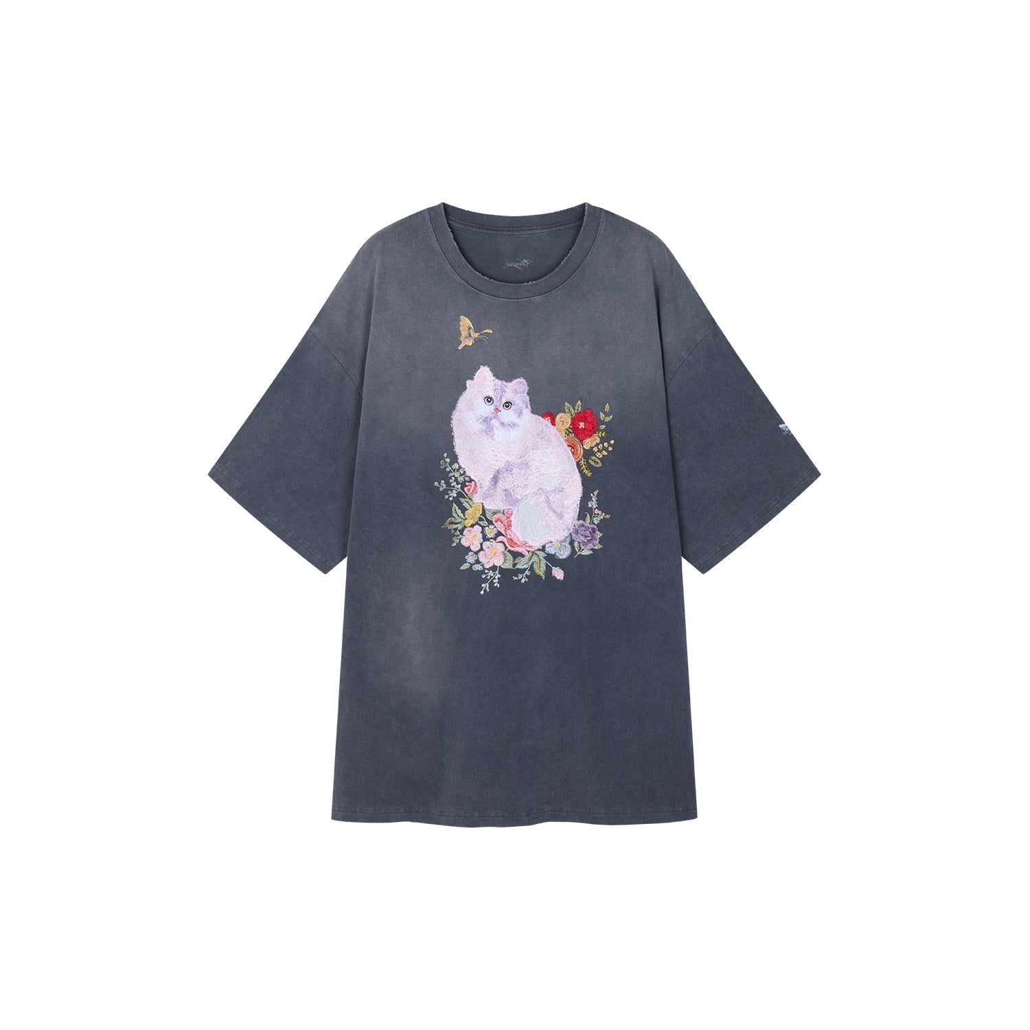 Fantasy Cat Embroidered T-shirt