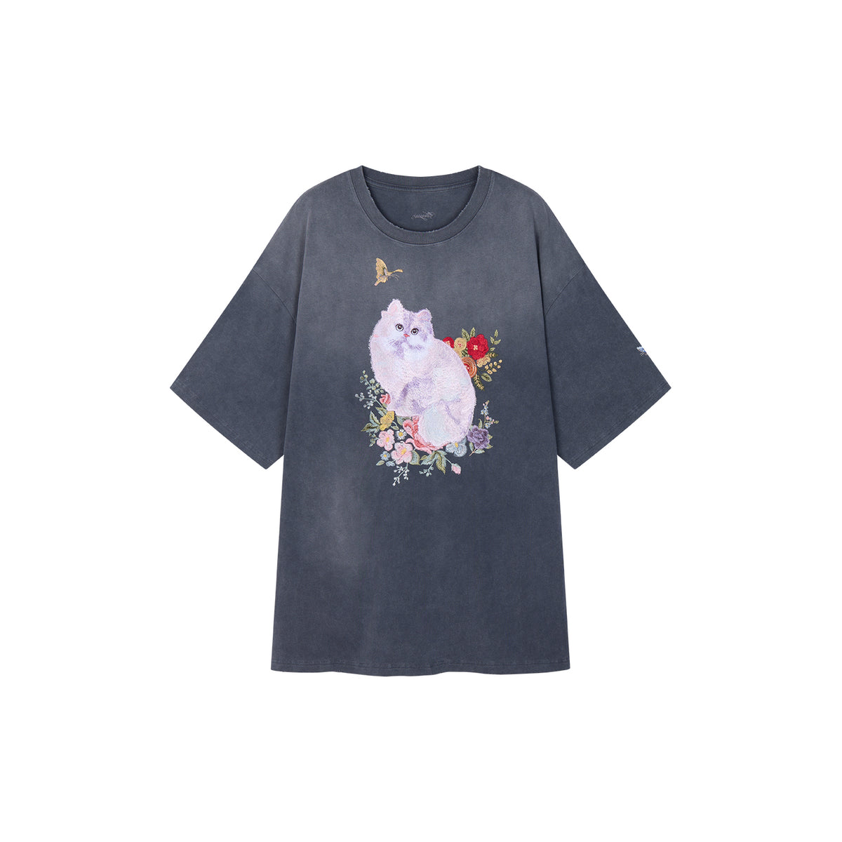 Fantasy Cat Embroidered T-shirt