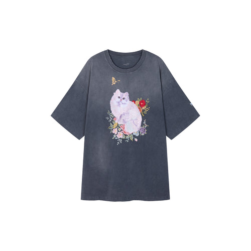 Fantasy Cat Embroidered T-shirt